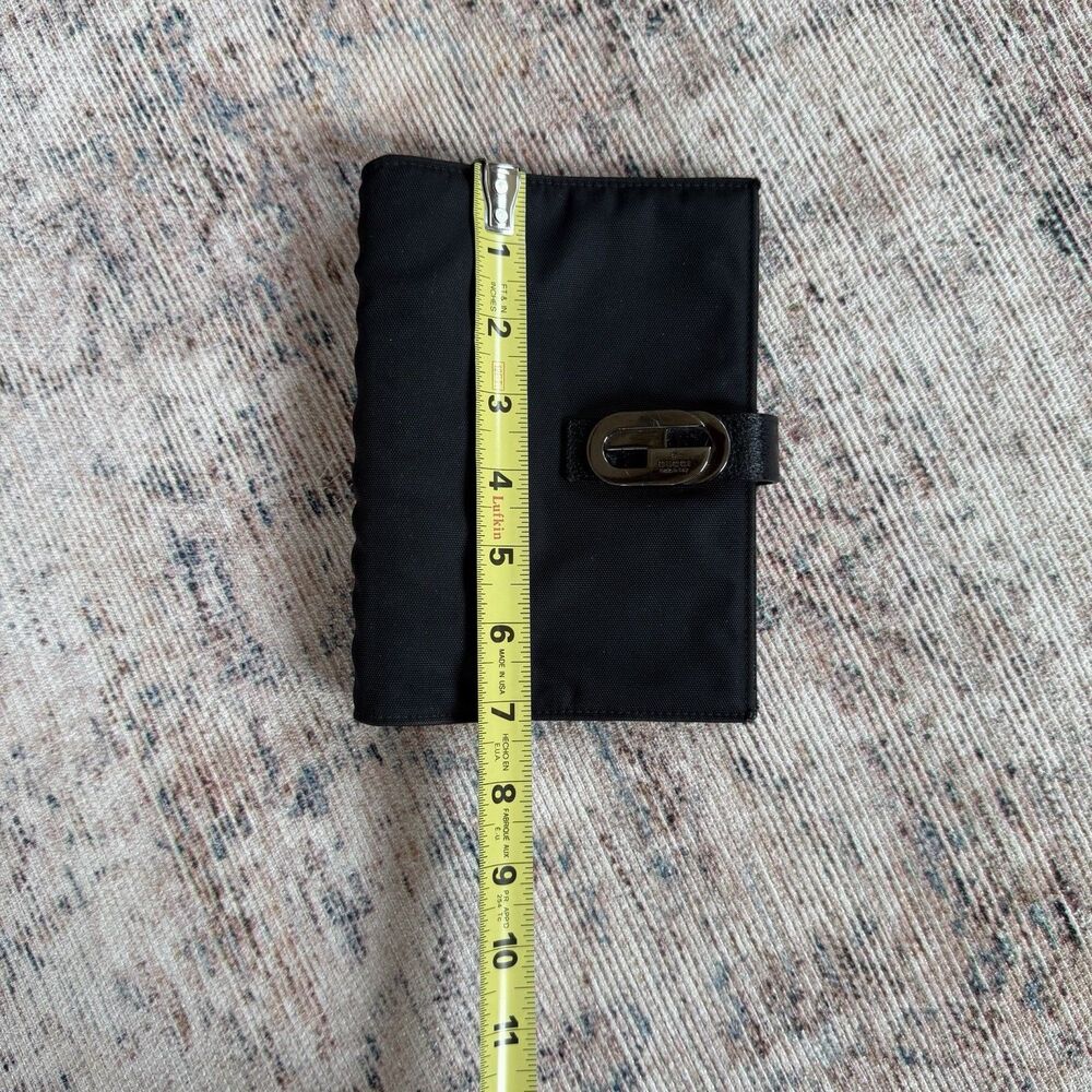 Gucci Pocket Agenda Cover Black Leather Planner Organizer Vintage Made in Italy - Picture 3 of 16